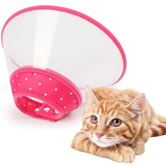 NEW Andiker Pet Dog Cat Recovery Cone Collar Pink Adjustable Size Small - Picture 5 of 10